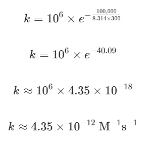Arrhenius equation example