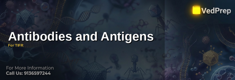 Scientist analyzing antibodies and antigens under microscope for TIFR exam preparation