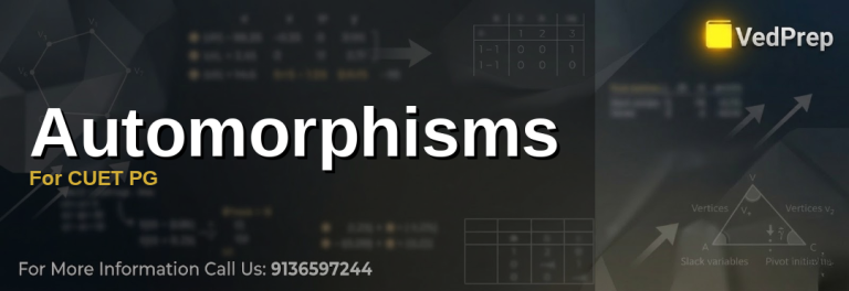 A mathematician analyzing automorphisms for CUET PG with abstract algebra formulas on a blackboard