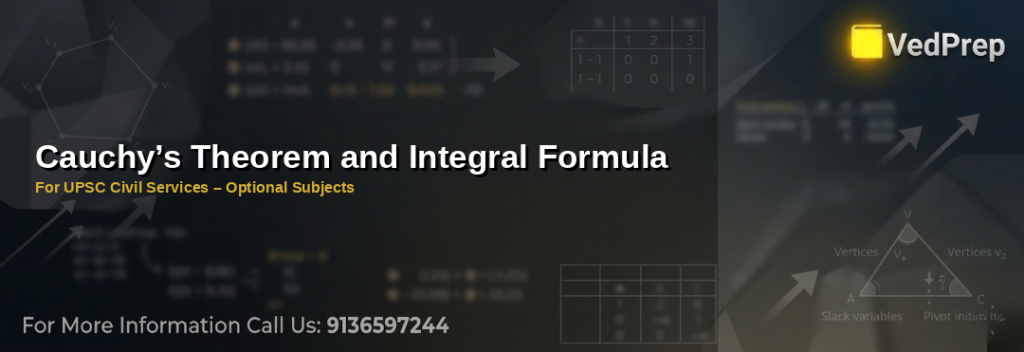 A mathematician solving complex analysis problems using Cauchy’s Integral Formula on a chalkboard with equations