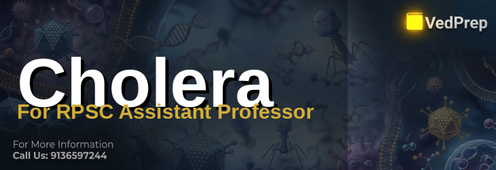 Cholera pathogenesis diagram showing Vibrio cholerae toxin mechanism and intestinal cell effects
