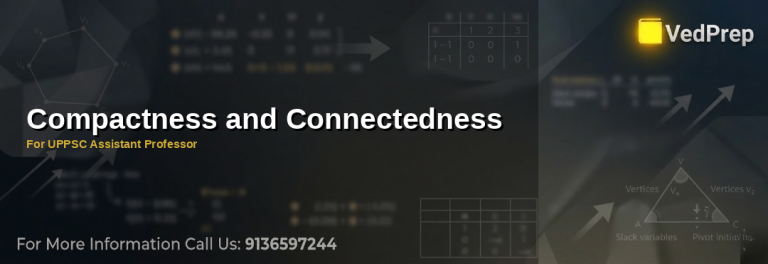 Diagram illustrating compactness and connectedness in topological spaces for UPPSC Assistant Professor exam preparation