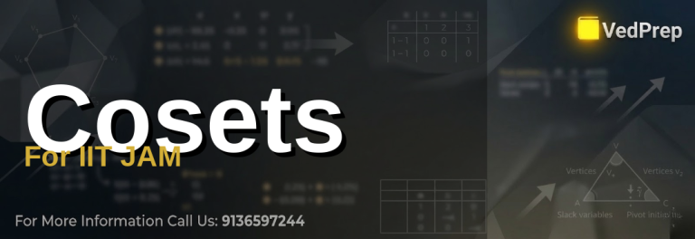 A mathematician analyzing cosets for iit jam with abstract algebra formulas on a blackboard