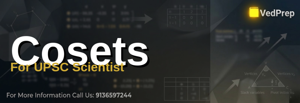 A mathematician analyzing cosets for upsc scientist with abstract algebra equations on a blackboard