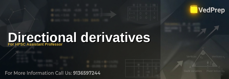 A visual representation of directional derivatives showing a gradient vector and unit direction in a 3D function space