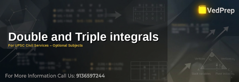 A detailed diagram showing double and triple integrals with coordinate transformations for UPSC preparation