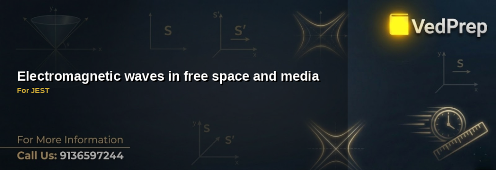 Diagram showing Electromagnetic waves in free space with electric and magnetic field vectors