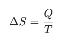 entropy change formula