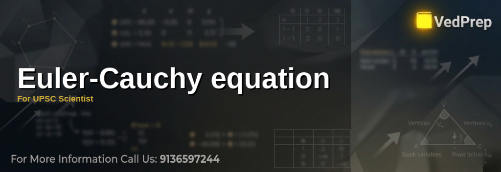 A detailed diagram illustrating the solution process of the euler-cauchy equation with labeled roots and general solution forms