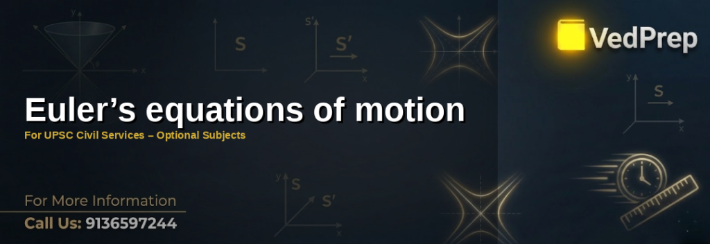 Euler’s equations of motion explained with rigid body dynamics diagrams for UPSC Civil Services preparation
