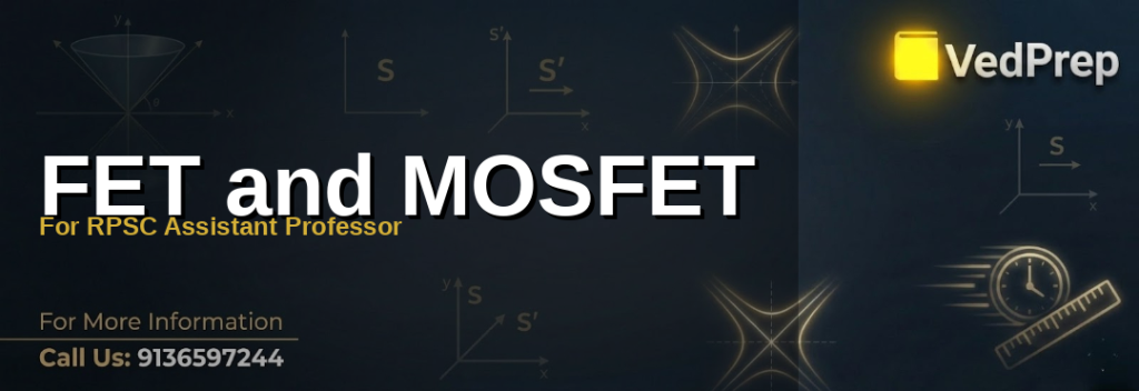 A detailed schematic diagram illustrating the structure and working of FET and MOSFET devices for electronics exams