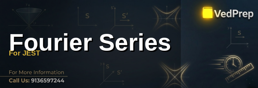 A visual representation of Fourier Series Mastery showing sine and cosine wave decomposition for IIT JAM exam preparation