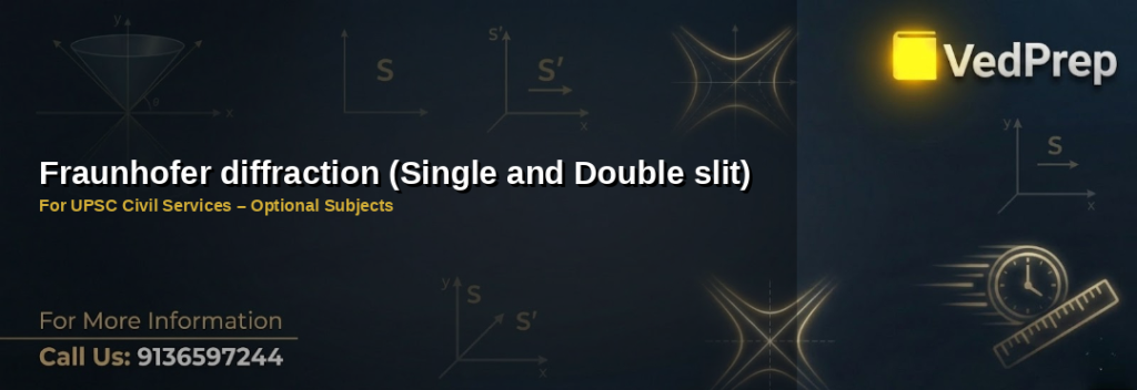 Understanding Fraunhofer diffraction patterns in single and double slit experiments for UPSC Civil Services optional subjects