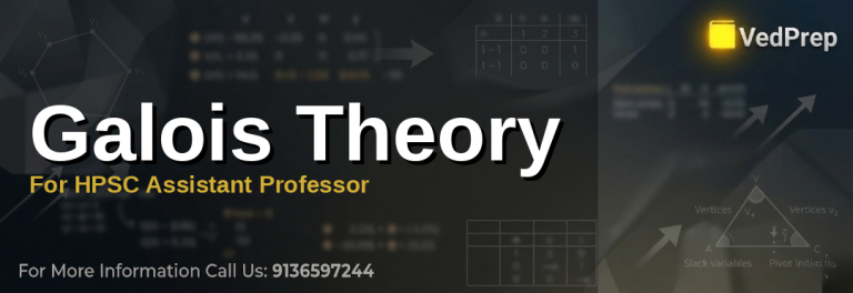 A detailed infographic explaining Galois Theory for HPSC Assistant Professor with visual representations of Galois groups and field extensions