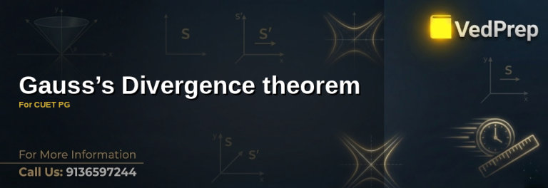 A visual representation of Gauss’s Divergence theorem illustrating flux and divergence in vector calculus for CUET PG preparation