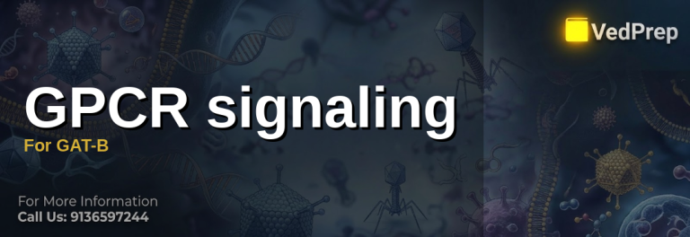 Illustration of GPCR signaling pathways showing ligand binding, G-protein activation, and second messenger cascades for GAT-B exam preparation