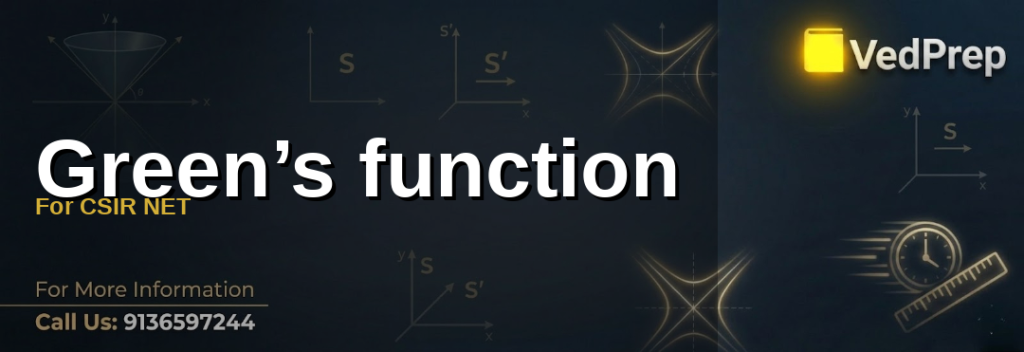 A detailed diagram illustrating Green’s function for CSIR NET with Dirac delta function singularity and jump discontinuity at x=ξ