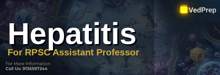 A detailed hepatitis study guide with medical textbooks and diagnostic tools for RPSC exam preparation
