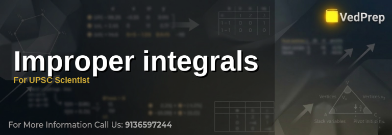 A scientist analyzing improper integrals on a chalkboard with mathematical formulas and graphs