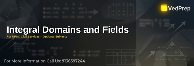 A mathematician analyzing integral domains and fields with algebraic equations on a chalkboard