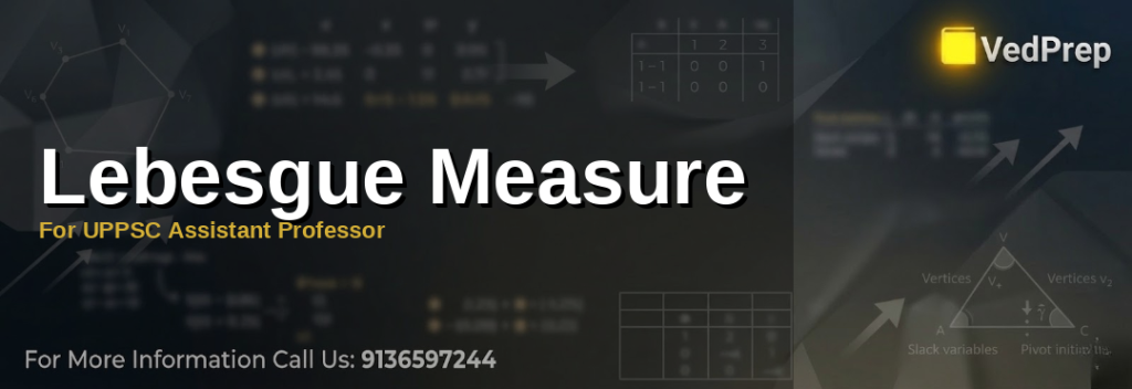 Lebesgue Measure explained for UPPSC Assistant Professor exams with mathematical formulas and properties