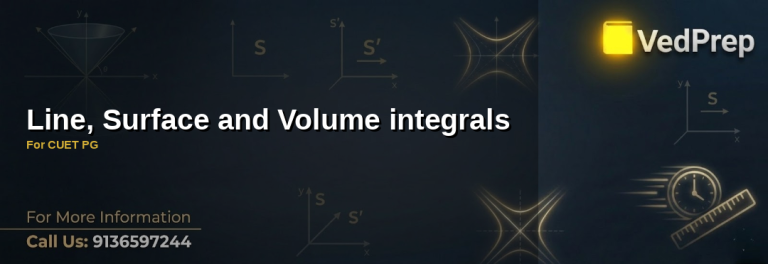 A student solving line surface volume integrals problems with VedPrep resources for CUET PG preparation