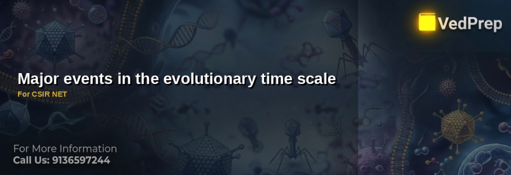 Major events in the evolutionary time scale