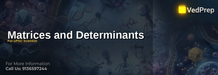A detailed visual guide explaining matrices and determinants for UPSC Scientist preparation