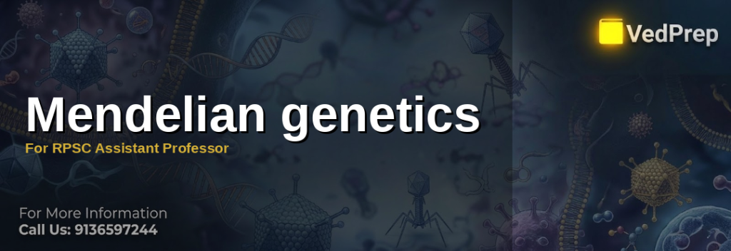 Illustration showing Mendelian genetics rules with pea plant inheritance patterns