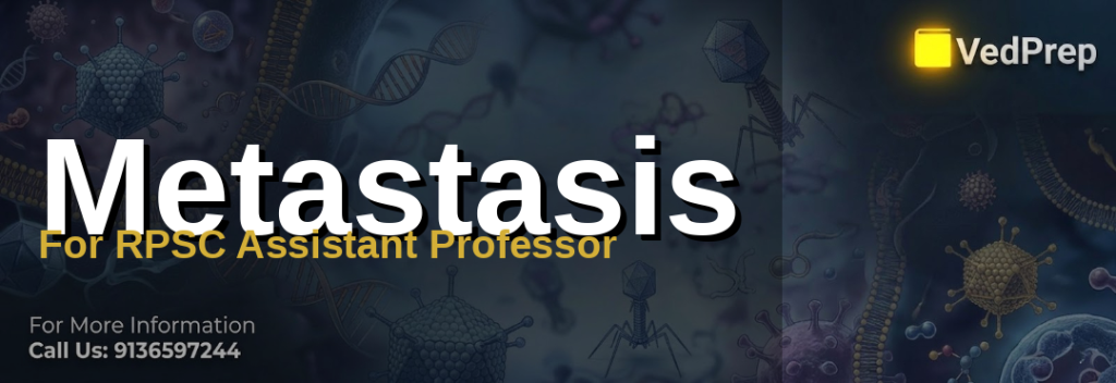 Illustration showing the 10 critical steps of metastasis biology for RPSC exam preparation