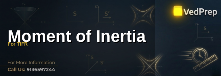 A detailed diagram explaining the concept of moment of inertia for TIFR with labeled axes and mass distribution
