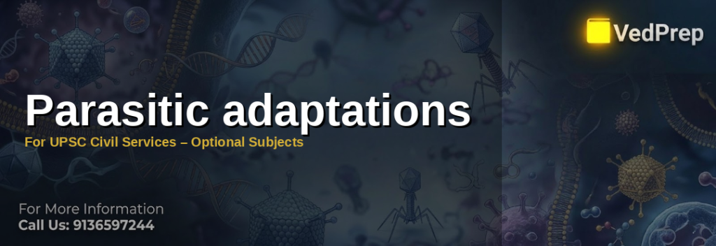 Illustration of parasitic adaptations showing a Plasmodium parasite evading immune cells in a red blood cell