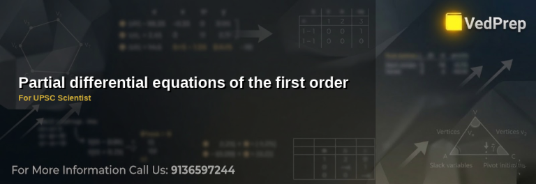 A scientist analyzing complex first order PDEs equations on a digital tablet with mathematical graphs in the background