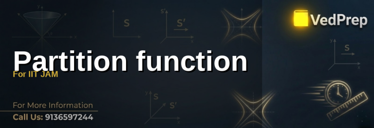 A detailed diagram illustrating the partition function for IIT JAM, showing energy levels and microstates in statistical mechanics