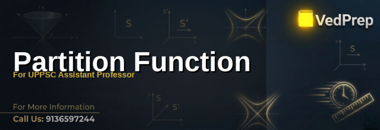 A detailed diagram explaining the partition function in statistical mechanics for UPPSC Assistant Professor preparation
