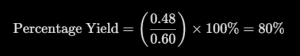 percentage yield