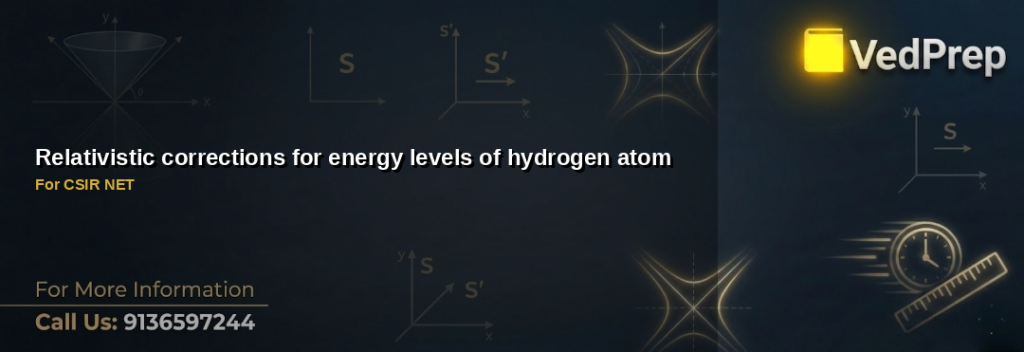 Understanding relativistic corrections hydrogen levels for CSIR NET physics preparation with detailed diagrams and formulas