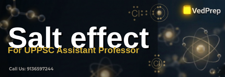 A detailed diagram illustrating the salt effect on solubility in chemical solutions for UPPSC Assistant Professor exams