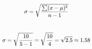 sample standard deviation