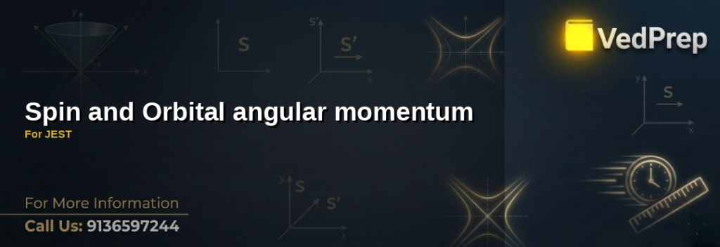 Diagram showing spin and orbital angular momentum of an electron in an atom