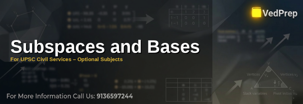 A visual representation of subspaces and bases in vector spaces for UPSC optional subjects preparation