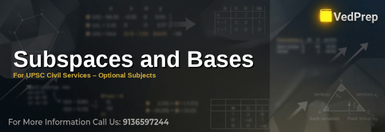 A visual representation of subspaces and bases in vector spaces for UPSC optional subjects preparation