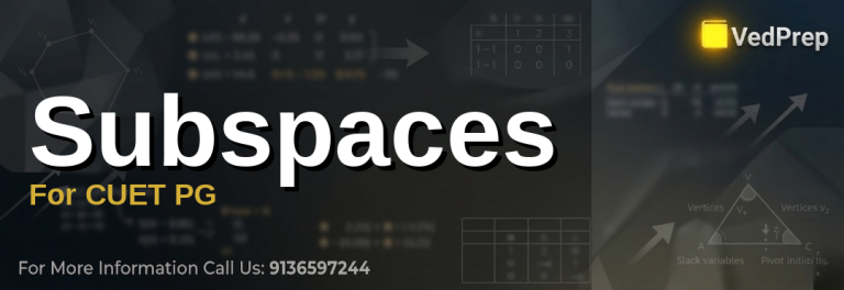 A geometric visualization of subspaces within a 3D vector space, demonstrating how subspaces in CUET PG form planes and lines within larger vector spaces