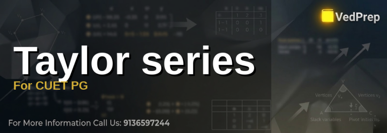 A detailed infographic explaining Taylor series for CUET PG with mathematical formulas and applications