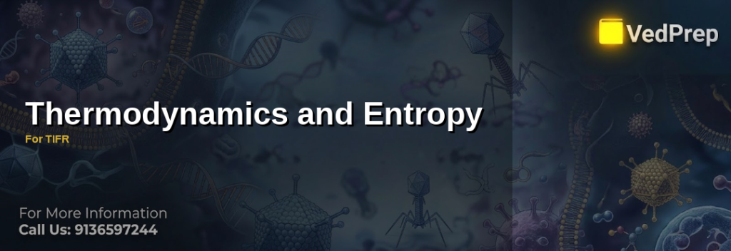 A detailed diagram illustrating the principles of thermodynamics and entropy for TIFR exam preparation