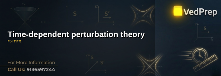 Diagram illustrating time-dependent perturbation theory in quantum mechanics with energy levels and transition probabilities