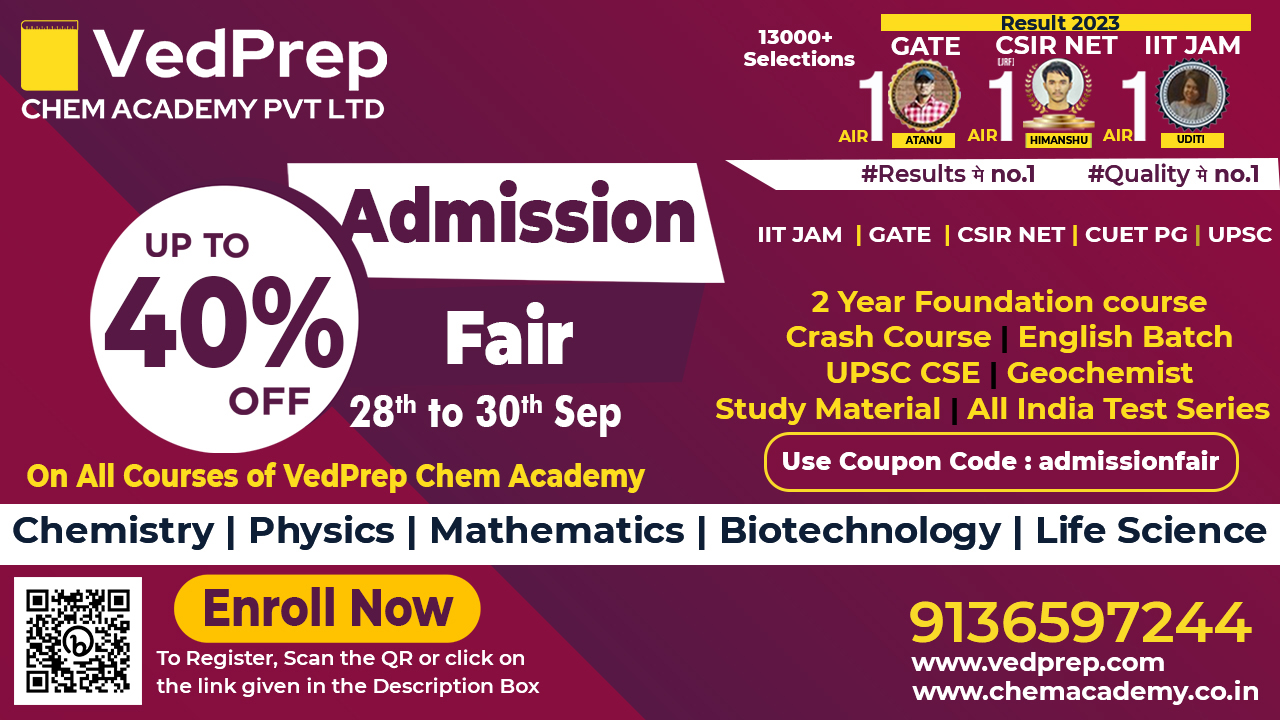 VedPrep Chem Academy Admission Fair Offer is Back With A Bang!